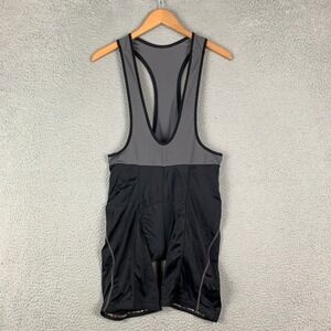 Descente Cycling Bib Shorts Adult Large Black Grey Padded Racerback Mesh Biking